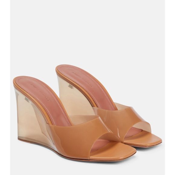 Amina Muaddi Shoes - Amina Muaddi Lupita 95 PVC wedge sandals EU37.5/US7.5 $1105